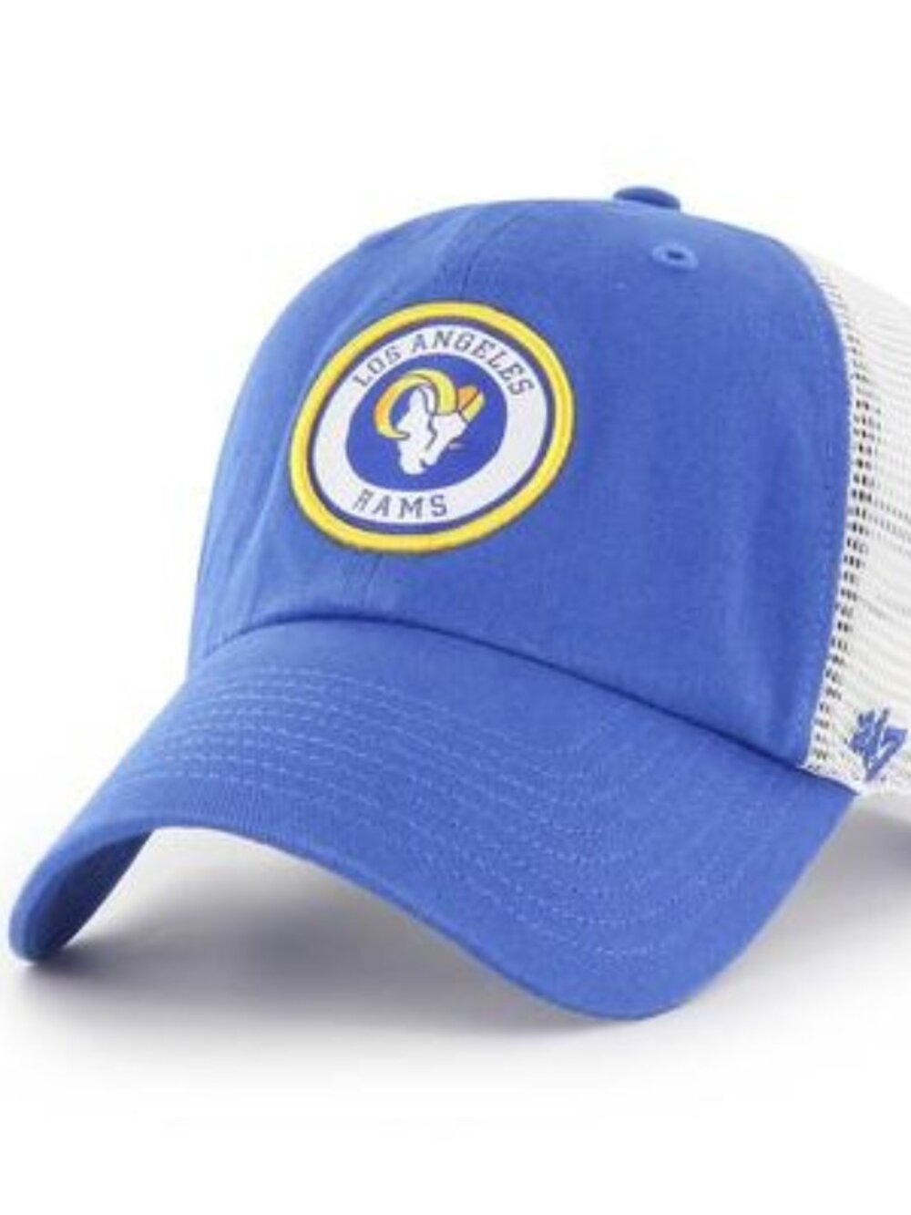 Men S 47 Royal/White Los Angeles Rams Highline Clean up Trucker Snapback Hat